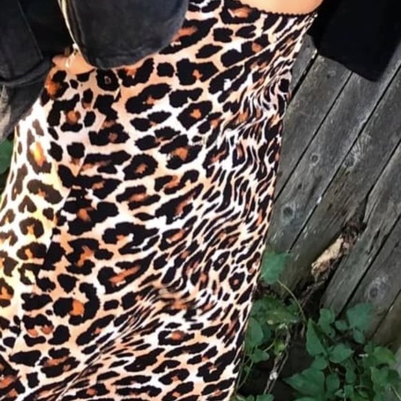 NWT Band of Gypsies Cheetah Silk Midi Skirt - Picture 3 of 4